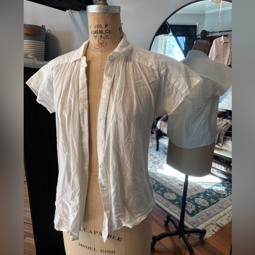 Taylor Tall white short sleeved button down shirt